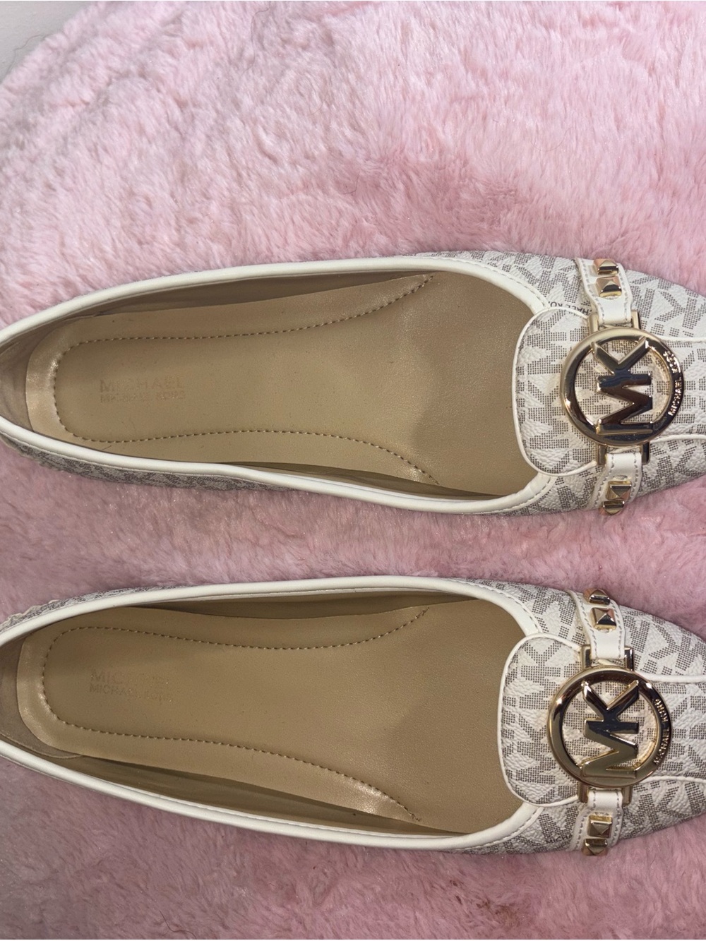 Michael Kors Women’s White Logo Ballet Flats